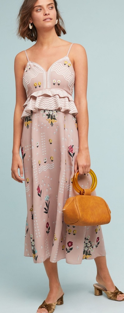 Anthropologie pink Sahara floral dress